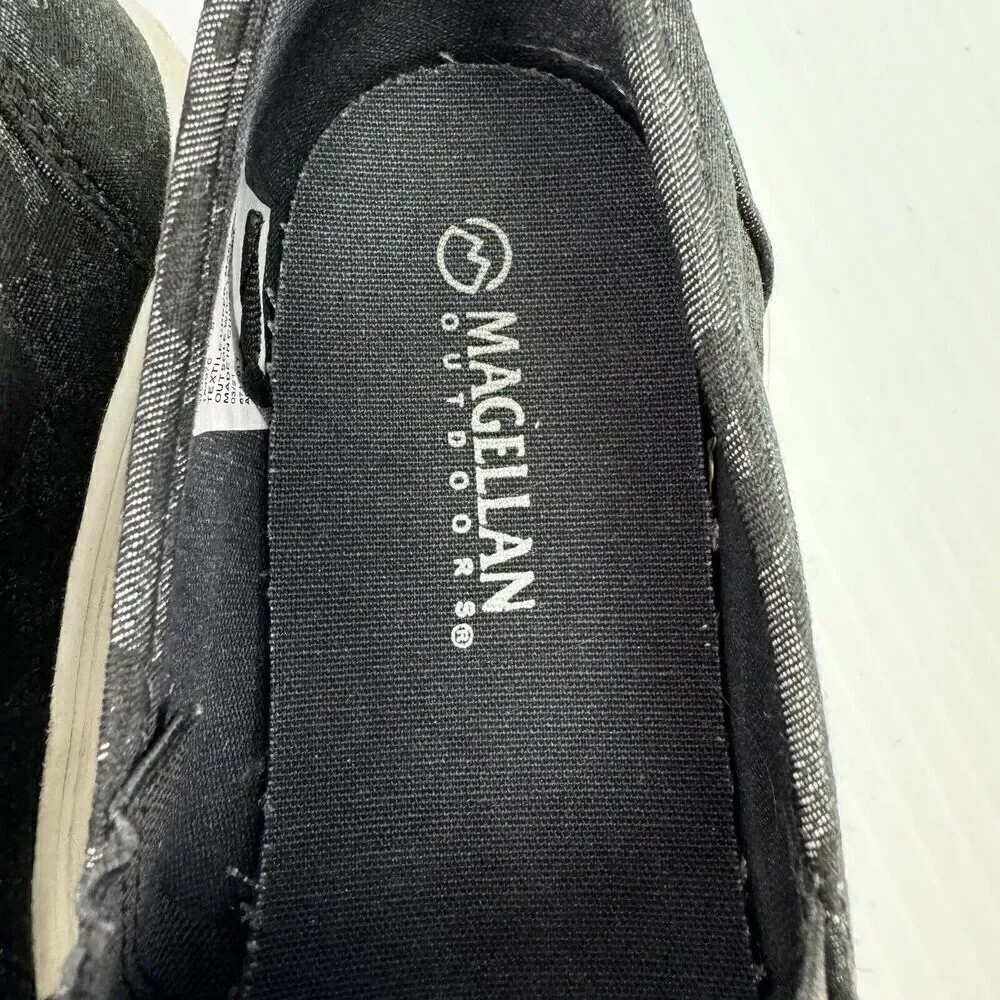 Black Leopard Slip On Sneakers Women’s 7 Casual Canvas Shoes Magellan